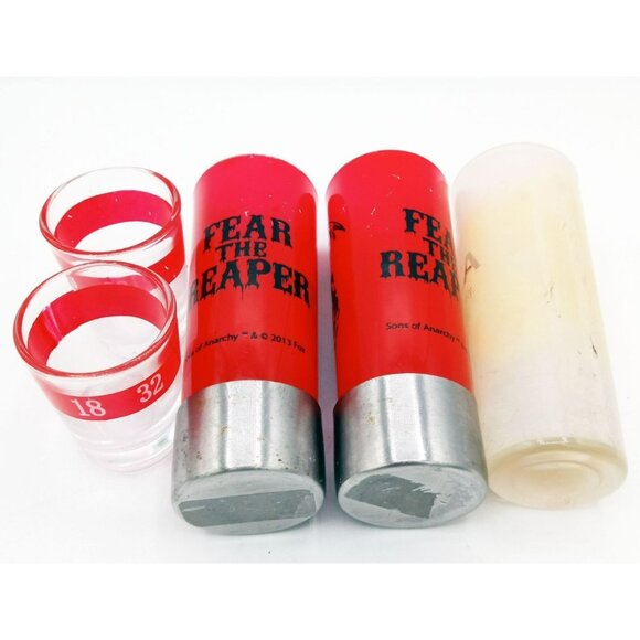 Lot of 5 Shot Glasses Sons of Anarchy Fear the Reaper Numbered Tuaca Barware - Picture 10 of 13